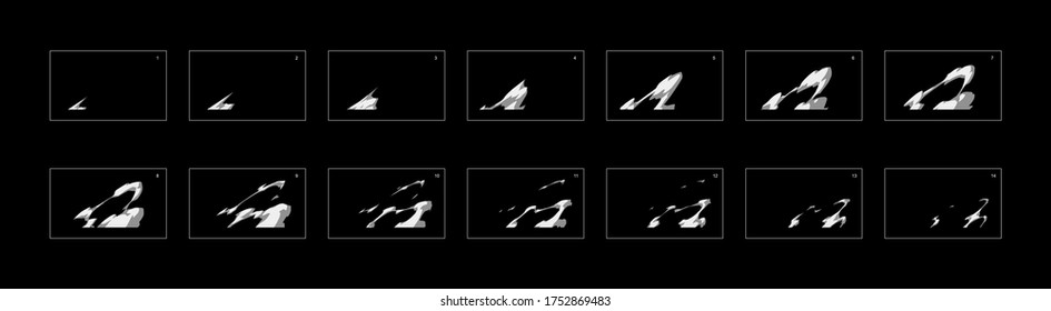 Explosion Smoke effect. Blast animation effect. Animation Sprite sheet for games, cartoon or animation. vector style animation effect 20019.