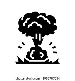 vector de icono de glifo de humo de explosión. signo de humo de explosión. símbolo de contorno aislado ilustración negra
