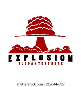 explosion smoke logo design icon vector