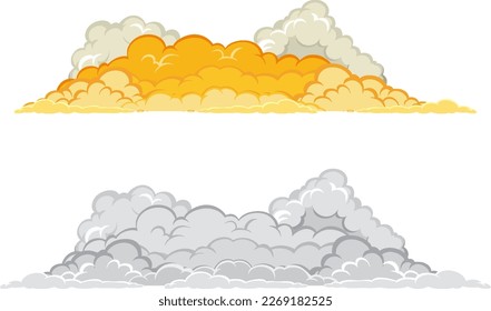 Explosion smoke on white background illustration