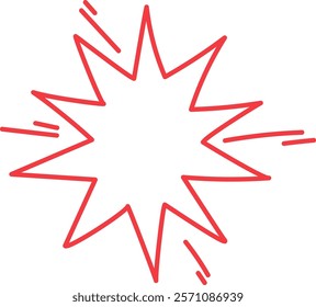 Explosion Spark Outline Doodle Vector Illustration