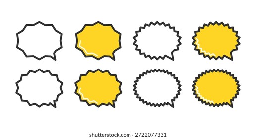 Explosion speech bubble, jagged speech bubble icon illustration.
