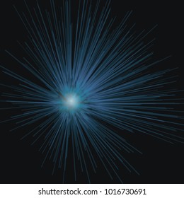 Explosion of the star, many bright rays.