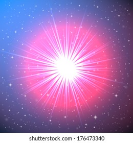 Explosion of a Star in Space - Conceptual Fantastic Illustration