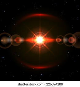 Explosion of the star in space, illustration.