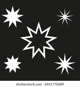 Explosion starburst symbols set. Bang effect stars collection. Dynamic burst shapes. Comic book explosion elements. Vector illustration. EPS 10.