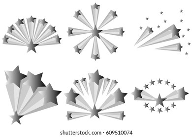 Explosion from the stars of gray tones. Flat design, vector illustration, vector.