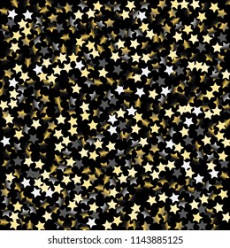 Explosion of stars. Isolated gradient celestial elements. Platinum chrome metal glitter.Holiday celebration luminous vector background for celebration decorations,  flyers, posters.
