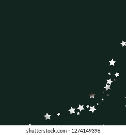 Explosion of stars.   Isolated gradient celestial elements. Silver metal shine. Holiday celebration luminous vector background for celebration decorations,  flyers, posters.