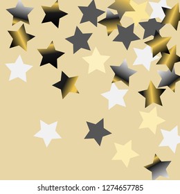 Explosion of stars.   Isolated gradient celestial elements. Platinum chrome metal shine. Festive iridescent holographic effect vector background for celebration decorations, flyers, posters.
