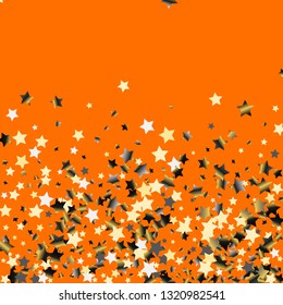 Explosion of stars.   Isolated gradient celestial elements. Platinum chrome metallic gloss. Festive iridescent holographic effect vector background for celebration decorations, flyers, posters.