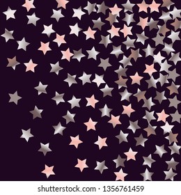 Explosion of stars.   Isolated gradient celestial elements. Pink purple pearl nacre gloss. Festive iridescent holographic effect vector background for celebration decorations, flyers, posters.