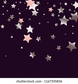 Explosion of stars.   Isolated gradient stellar elements. Pink purple pearl nacre gloss. Festive iridescent holographic effect vector background for celebration decorations, flyers, posters.