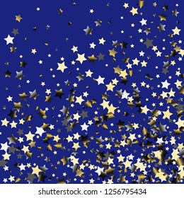 Explosion of stars. Isolated gradient stellar elements. Platinum chrome metal shine. Glitter metalic stars. Iridescent festive celebration vector  background for celebration decorations, posters.