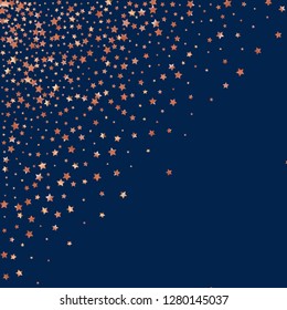 Explosion of stars.   Isolated gradient stellar elements. Copper metallic gloss. Festive iridescent holographic effect vector background for celebration decorations, flyers, posters.
