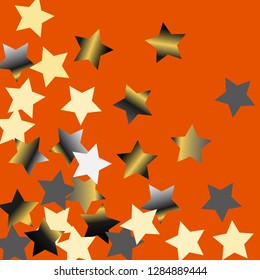 Explosion of stars.   Isolated gradient stellar elements. Platinum chrome metal shine. Festive iridescent holographic effect vector background for celebration decorations, flyers, posters.