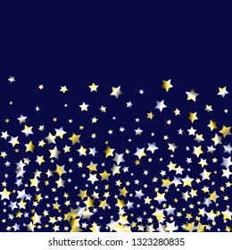 Explosion of stars.   Isolated yellow blue white  grey gradient celestial elements. Holiday celebration luminous vector background for celebration decorations,  flyers, posters.