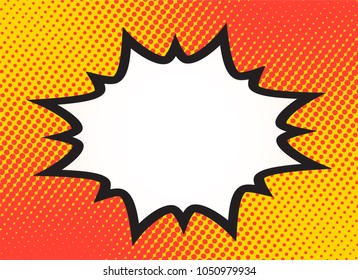 Explosion steam bubble pop art funny funky banner retro comics background. Vector illustration