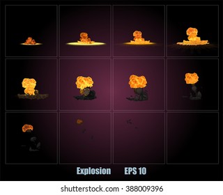 Explosion. Storyboard of the explosion. 