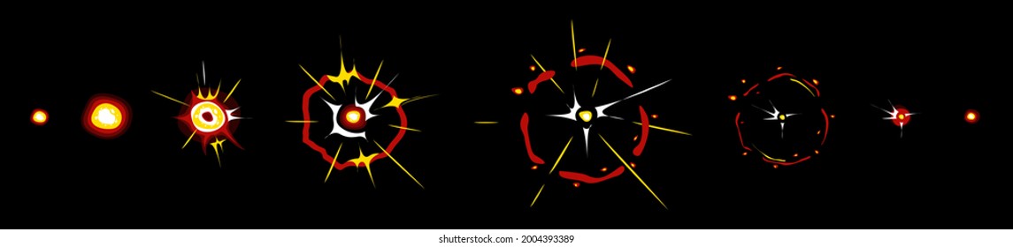 Explosion. Storyboard für Spiele und Animationen