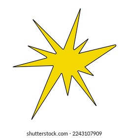 explosion in the style of the 90s. A bright flash of exclamation and admiration. Vector isolated illustration on a white background.