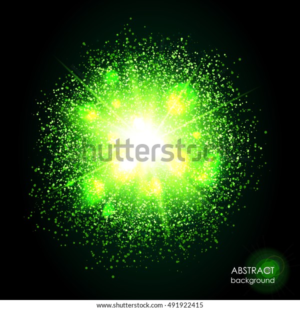 Download Explosion Supernova Bright Green Cosmic Magic Stock Vector Royalty Free 491922415