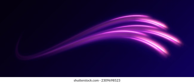 Explosion in universe. Cosmic background for event, party, carnival, celebration, anniversary or other. Abstract background in blue and purple neon glow colors. Speed of light in galaxy. Vector.