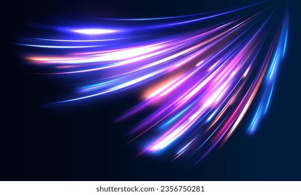 Explosion in universe. Cosmic background for event, party, carnival, celebration, anniversary or other. Lines in the shape of a comet against a dark background. Radial color spirals.	