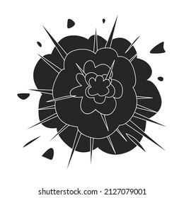 Icono vector de explosión.Icono vector negro aislado en explosión de fondo blanco.