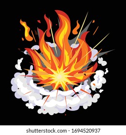 Explosion Vektorillustration Icon.Cartoon Vektorillustration Symbol einzeln auf weißem Hintergrund Explosion.