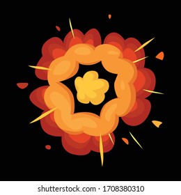 Explosion vector icon.Cartoon vector icon isolated on white background explosion.