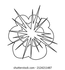 Icono de vector de explosión.Icono de vector de contorno aislado en explosión de fondo blanco.