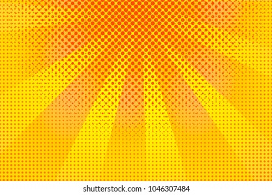 Explosion vector illustration. Retro pop art background with dots. Light rays.