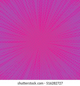 Explosion vector illustration. Retro pop art background with dots. Comic book fight stamp for card Superhero action frame background. Sun ray or star burst element