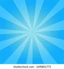Explosion Vector Illustration. Sun Ray Or Star Burst Element. Retro Pop Art Background With Dots. Comic Book Fight Stamp For Card Superhero Action Frame. Light Rays.