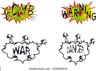 explosion war writings vector,bomb explosion,tehike and warfare


