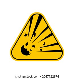 Explosion Warning Hazards Symbols Yellow Triangle Stock Vector (Royalty ...