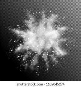 Explosion of white powder. Vector design elements