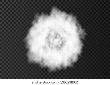 Explosion. White Smoke Circle. Spiral Fog  Track Isolated On Transparent Background. Realistic Vector Cloud Or Steam   Texture. 