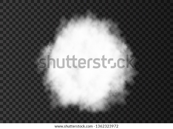 爆発 白い煙の輪 透明な背景に渦巻き状のフォグトラック リアルなベクター雲または蒸気 テクスチャー のベクター画像素材 ロイヤリティフリー