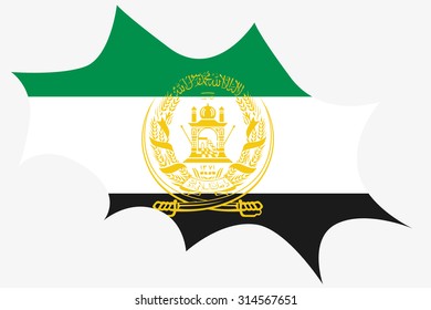 An Explosion wit the flag of Afghanistan