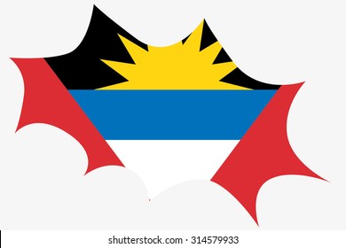 An Explosion wit the flag of Antigua and Barbuda