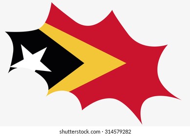 An Explosion wit the flag of East Timor