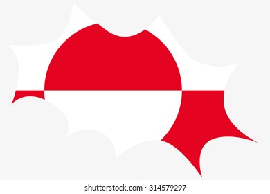 An Explosion wit the flag of Greenland