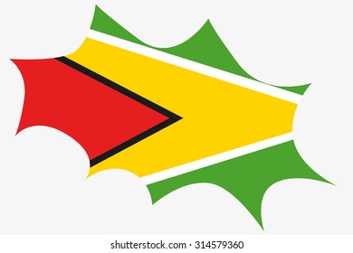 An Explosion wit the flag of Guyana