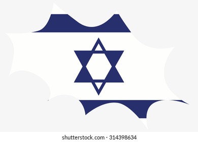 An Explosion wit the flag of Israel