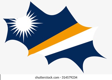 An Explosion wit the flag of Marshall Islands