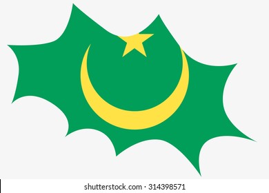 An Explosion wit the flag of Mauritania