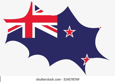 An Explosion wit the flag of New Zealand