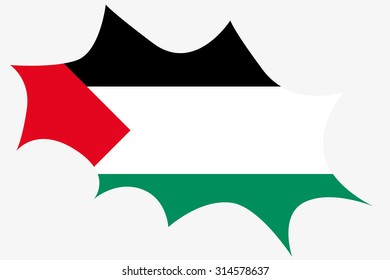 An Explosion wit the flag of Palestine